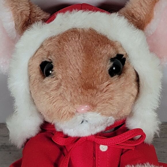 Christmas Mouse Plush Vintage Dakin Priscilla Hillman 1981 Stuffed Animal - Picture 7 of 11